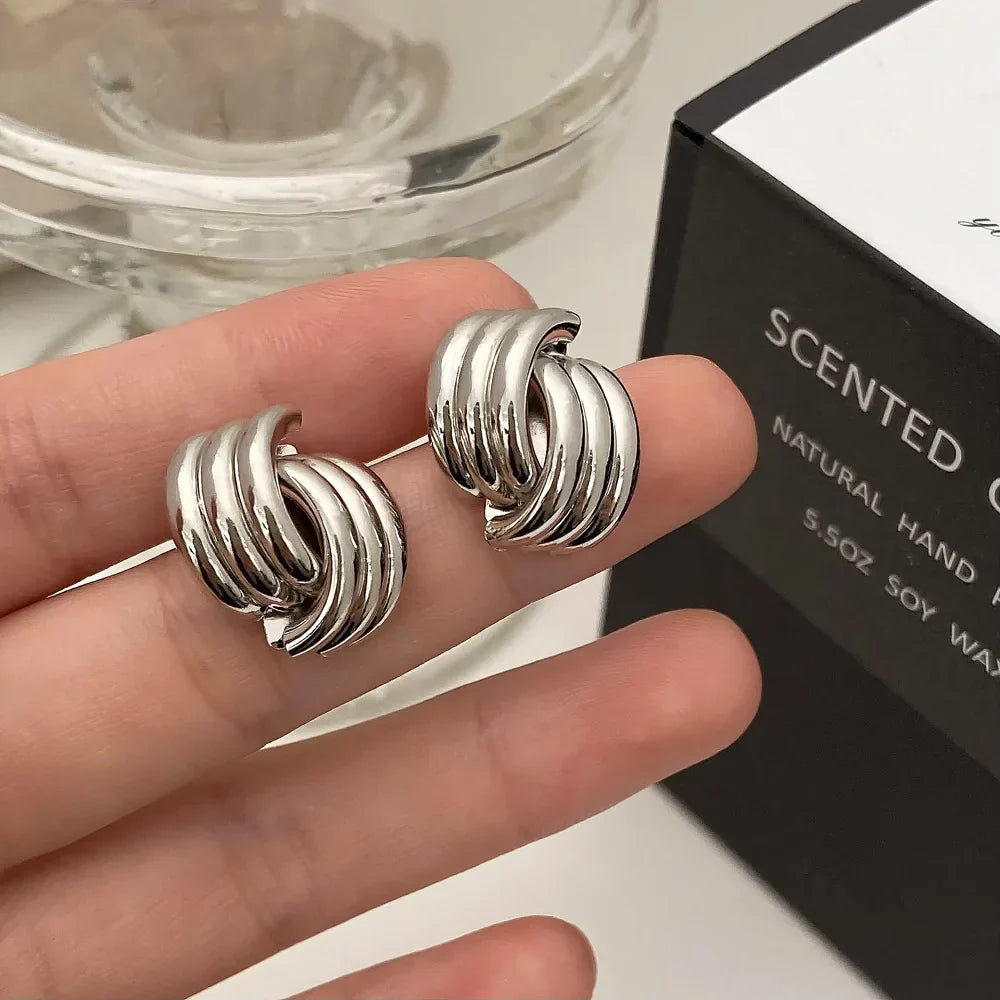 Boucles d'oreilles noeud pour femme argent