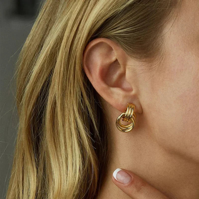 Boucles d'oreilles noeud pour femme or