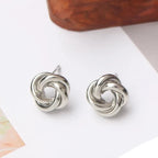 Boucles d'oreilles noeud torsadé argent