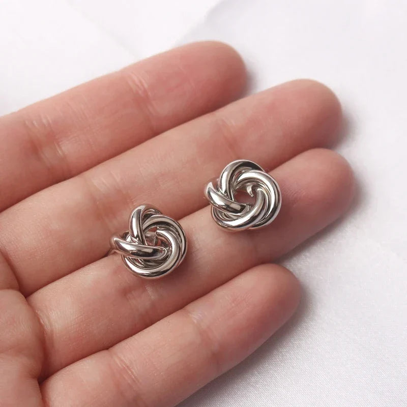 Boucles d'oreilles noeud torsadé argent