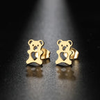 Boucles D'Oreilles Ours Mignonnes Or