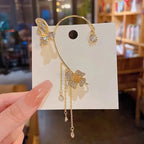 Butterfly and zircon earrings 