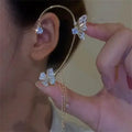 Butterfly and zircon earrings 