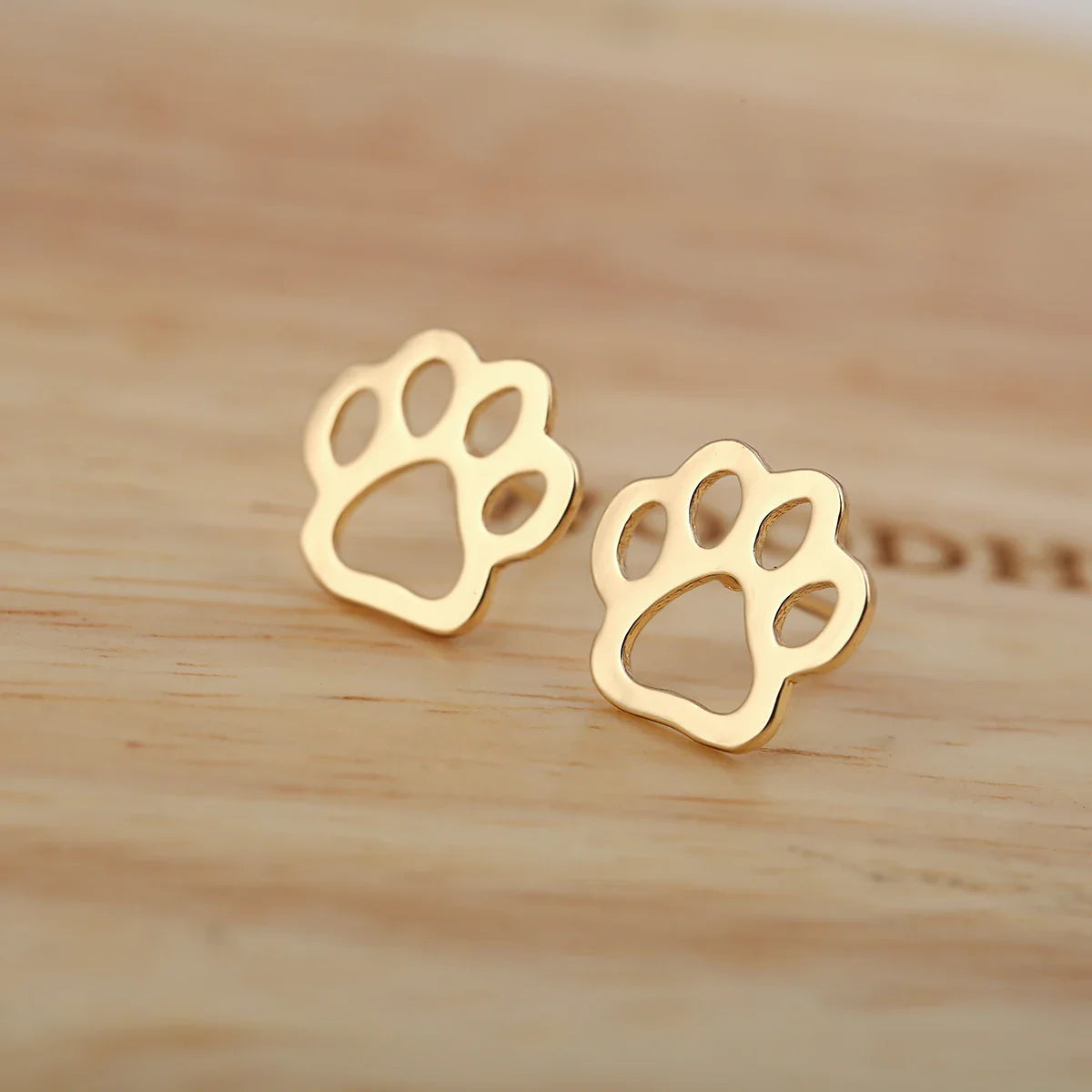 Gold Paw Earrings