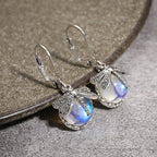 Butterfly Dangle Earrings with Moonstone