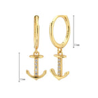 Boucles d'oreilles pendantes ancre