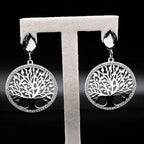 Silver Tree of Life Dangle Earrings