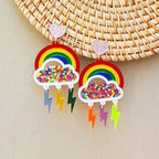 Boucles d'oreilles pendantes arc-en-ciel foudre