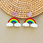 Boucles d'oreilles pendantes arc-en-ciel nuages