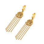 Dangling Earrings with Gold Tree of Life