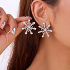 Boucles d'Oreilles Pendantes avec Flocon de Neige argent 3