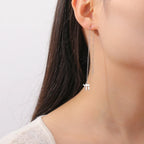 Boucles d'oreilles pendantes avec le symbole de vie juive Chai argent