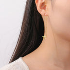 Boucles d'oreilles pendantes avec le symbole de vie juive Chai or