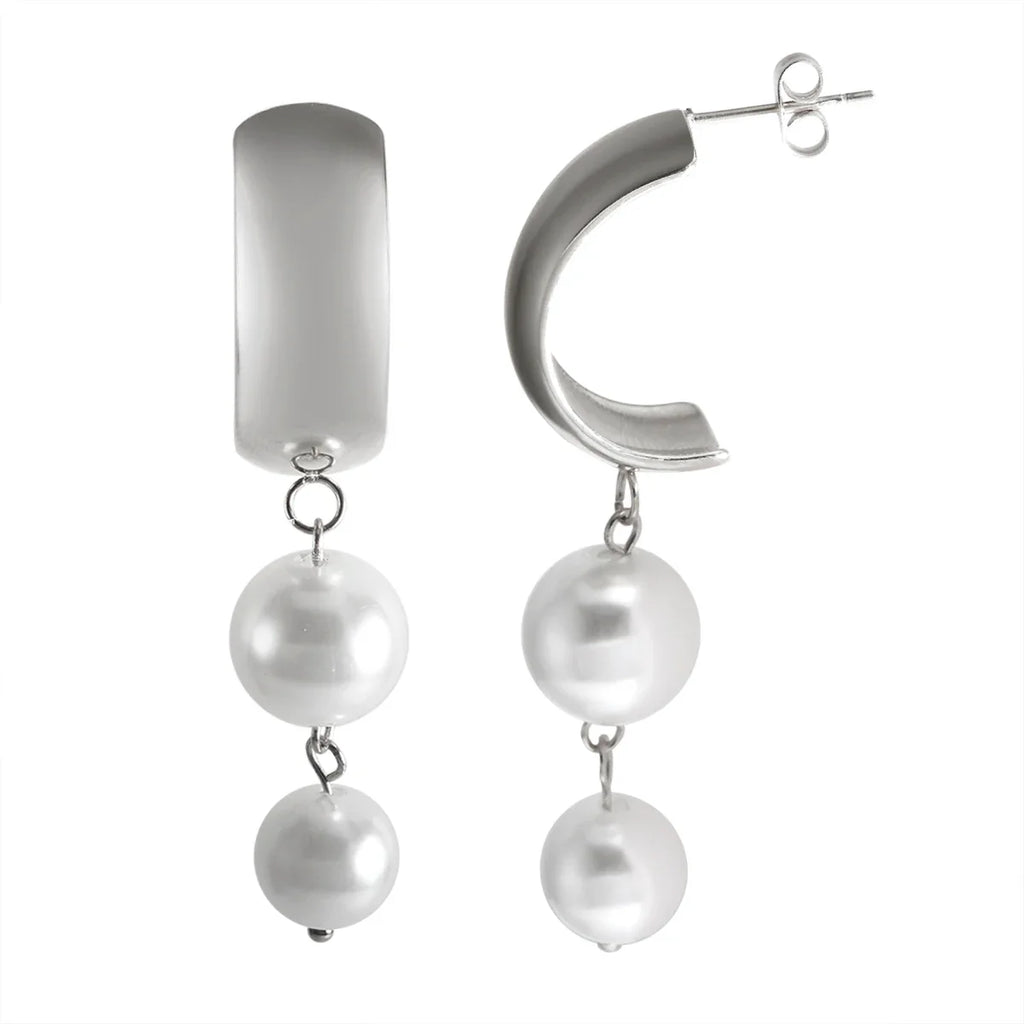 Dangling Earrings with Silver Pearls