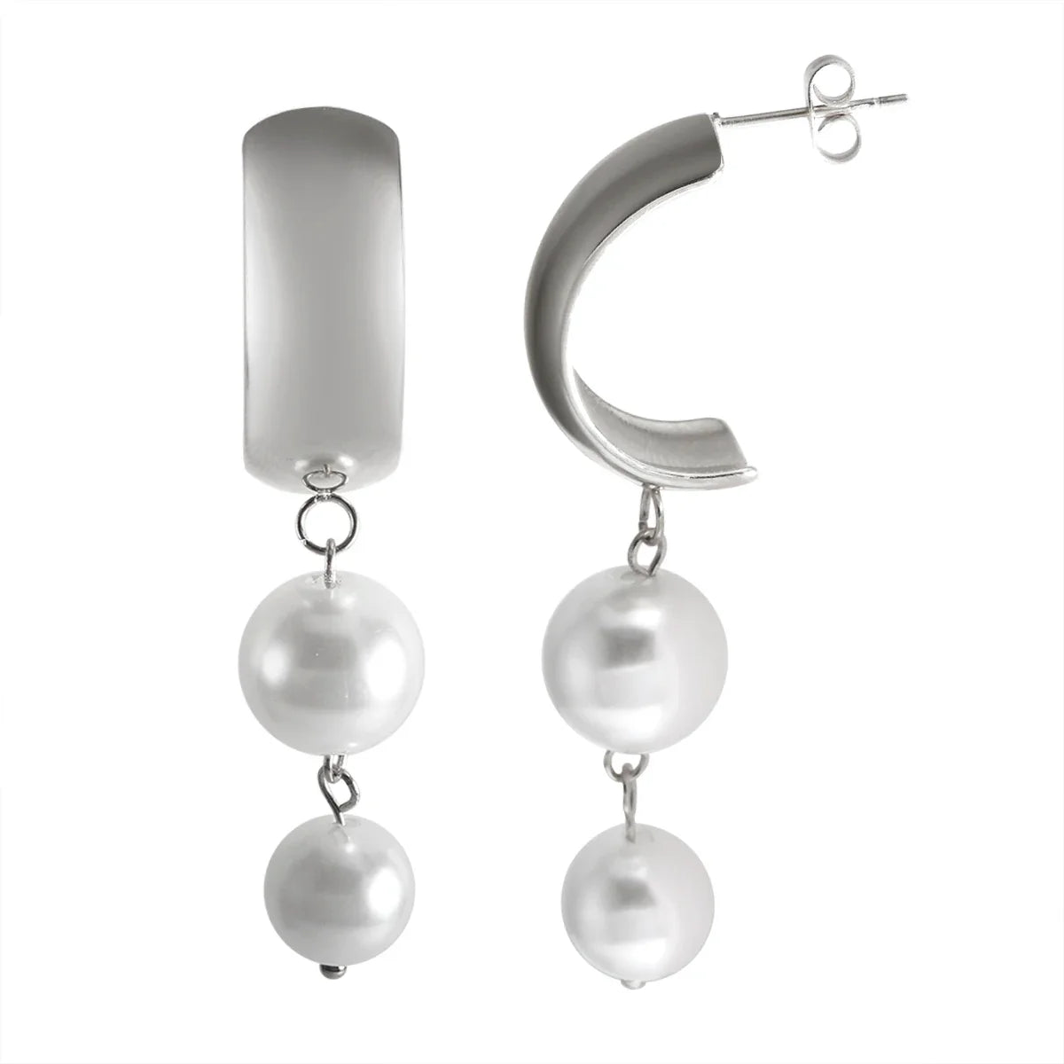 Dangling Earrings with Silver Pearls