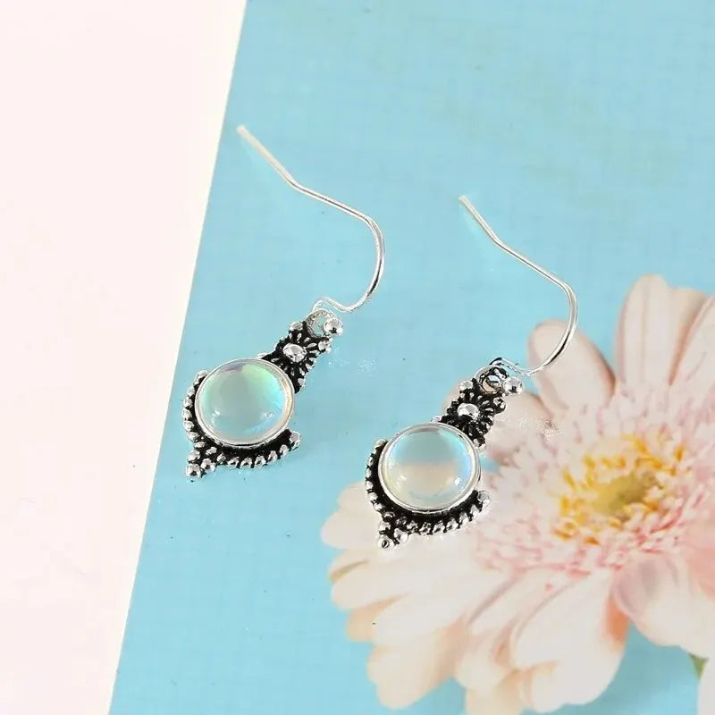 Dangling Earrings with Moonstone