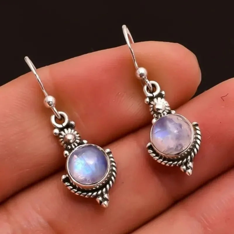 Dangling Earrings with Moonstone