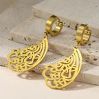 Boucles d'oreilles pendantes Ayatul Kursi Arabe or