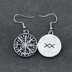 Boucles d'Oreilles Pendantes Boussole Vegvisir Viking