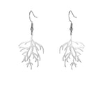 Boucles d'Oreilles Pendantes en Branches Corail argent
