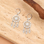 Dreamcatcher Dangle Earrings Silver
