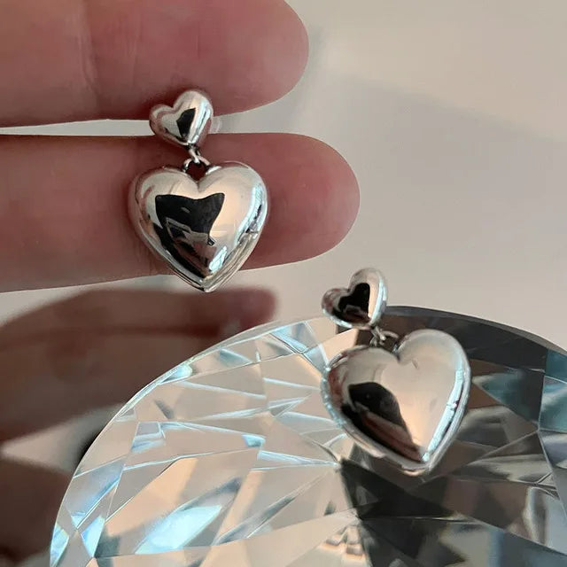 4Dangling Heart Stud Earrings for Women