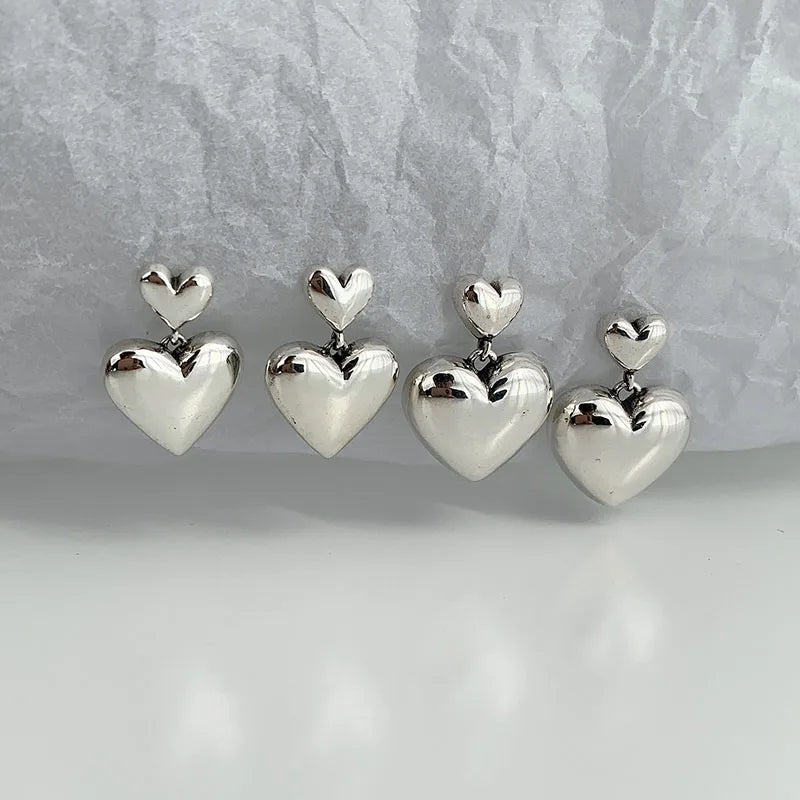 Dangling Heart Stud Earrings for Women