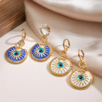 Dangling Earrings Against the Evil Eye for Women white