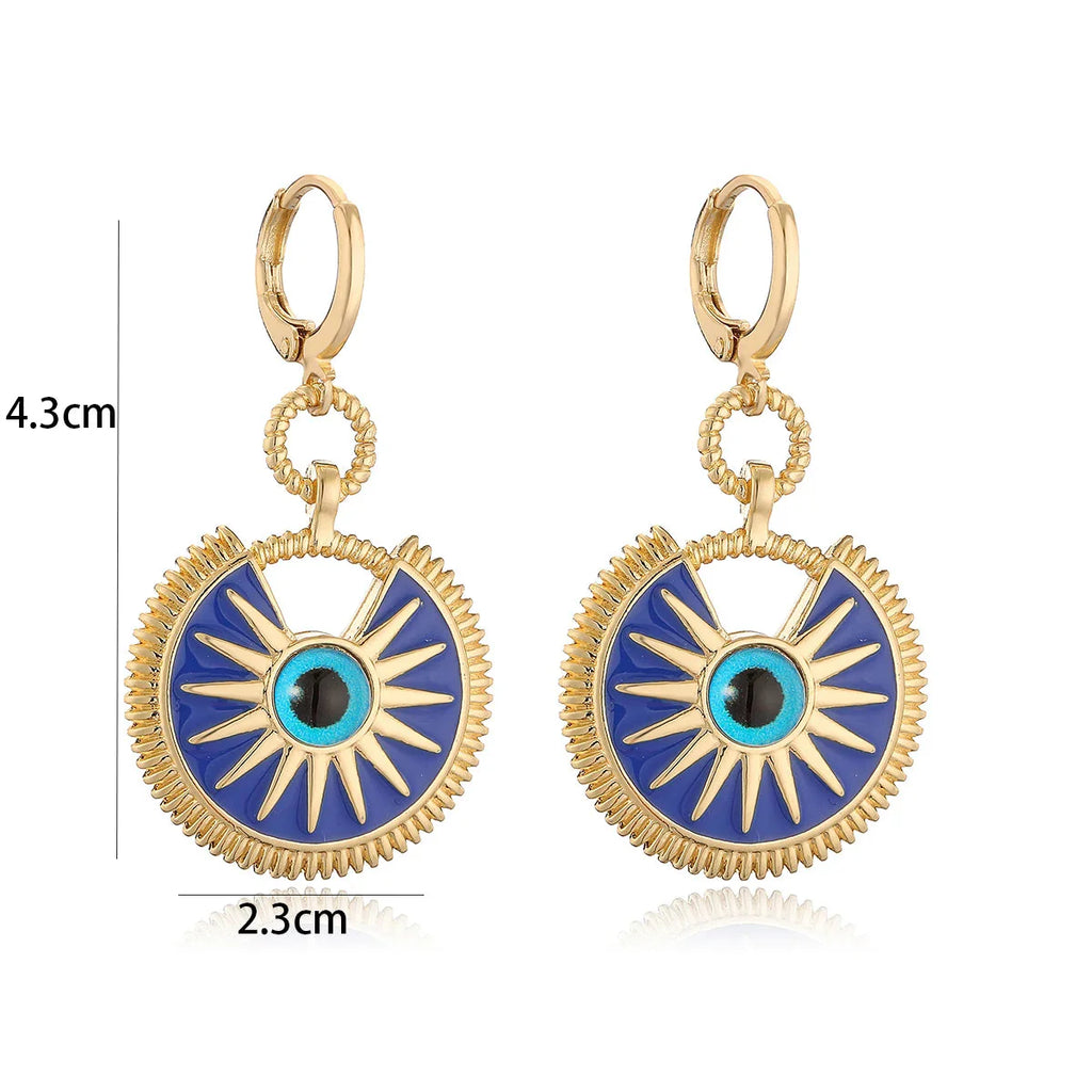 Dangling Earrings Against the Evil Eye for Women blue