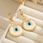 Dangling Earrings Against the Evil Eye for Women white