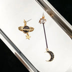 Dangling Earrings Moon Crescent and Stars