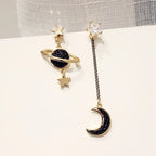 Dangling Earrings Moon Crescent and Stars