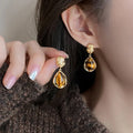 Women's Hanging Protection Earrings Tiger Eye