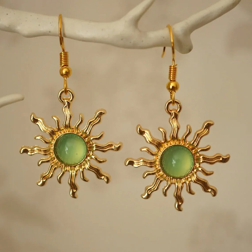 Boucles d'Oreilles Pendantes de Style Vintage Soleil