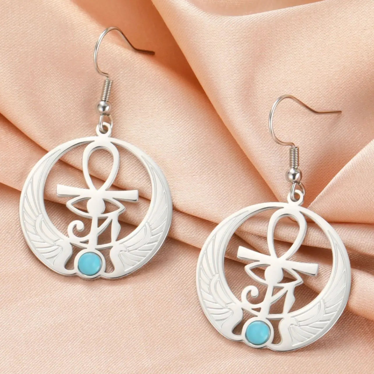 Egypt Hanging Earrings Eye of Horus Oudjat silver