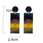 Acrylic Tree of Life Dangle Earrings