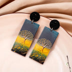 Acrylic Tree of Life Dangle Earrings