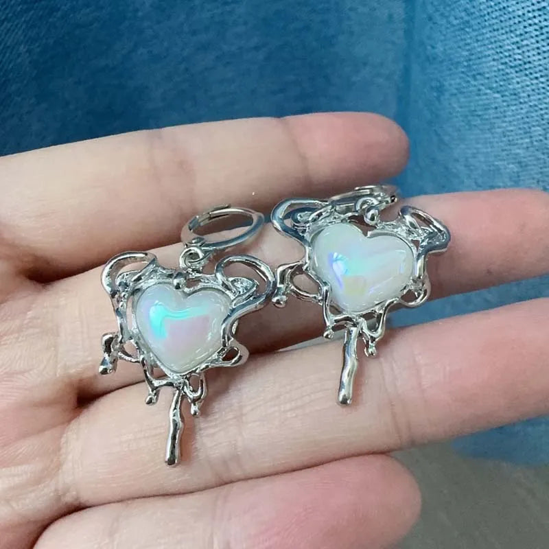 Dangling Earrings in Moonstone Crystal