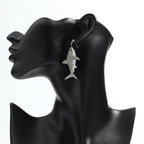 Boucles d'oreilles pendantes en forme de requin