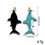 Boucles d'oreilles pendantes en forme de requin