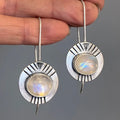 Ethnic Dangling Earrings with Moonstone