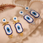 Ethnic Blue Eye Dangle Earrings