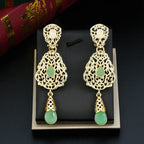 Ethnic Oriental Dangling Earrings light green