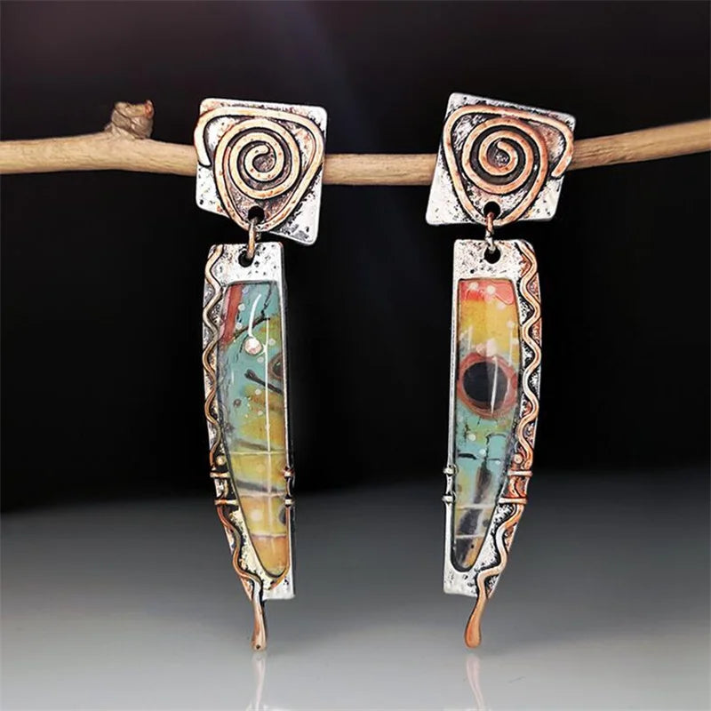 Ethnic Tribal Dangling Earrings