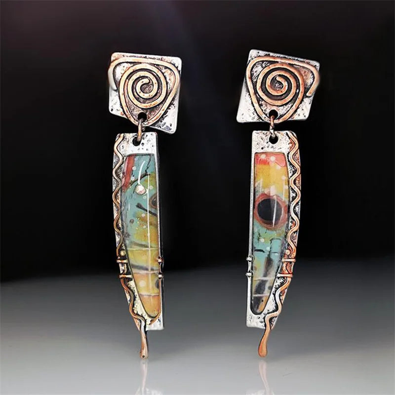 Ethnic Tribal Dangling Earrings