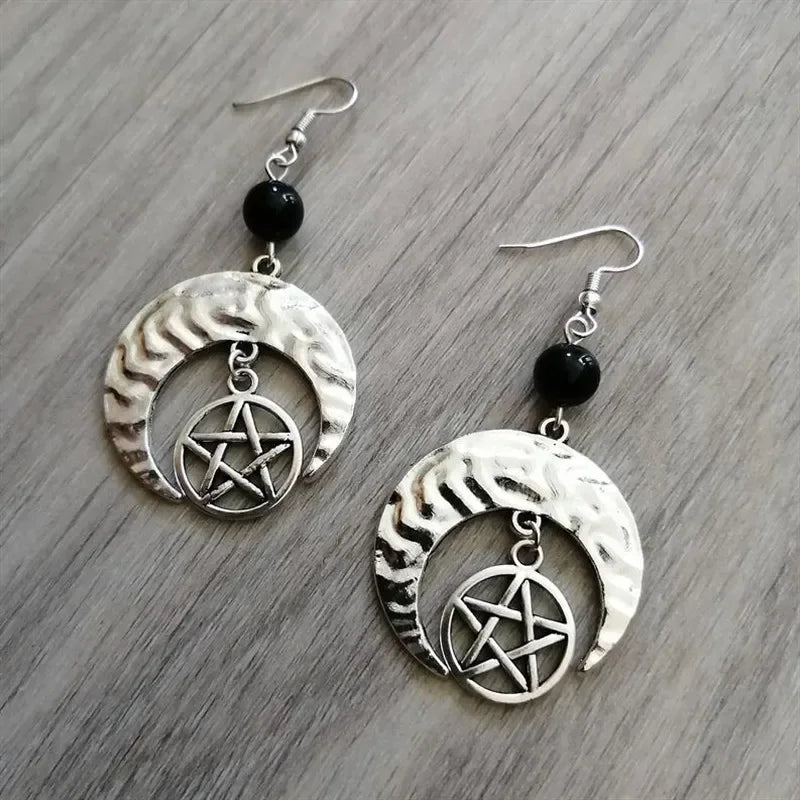Gothic Style Star of David Dangling Earrings