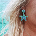 Boucles d'Oreilles Pendantes Etoile de Mer Coquillage