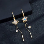 Star and Planet Dangle Earrings