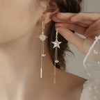 Star and Planet Dangle Earrings