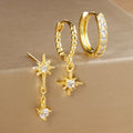 Dangling Star Earrings in Zircon Astrology (set of 3) 